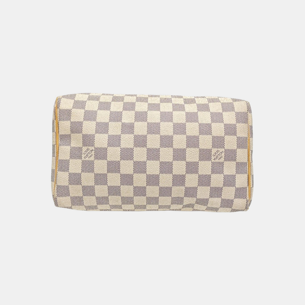 SPEEDY 25 Damier Azur Coated Canvas White