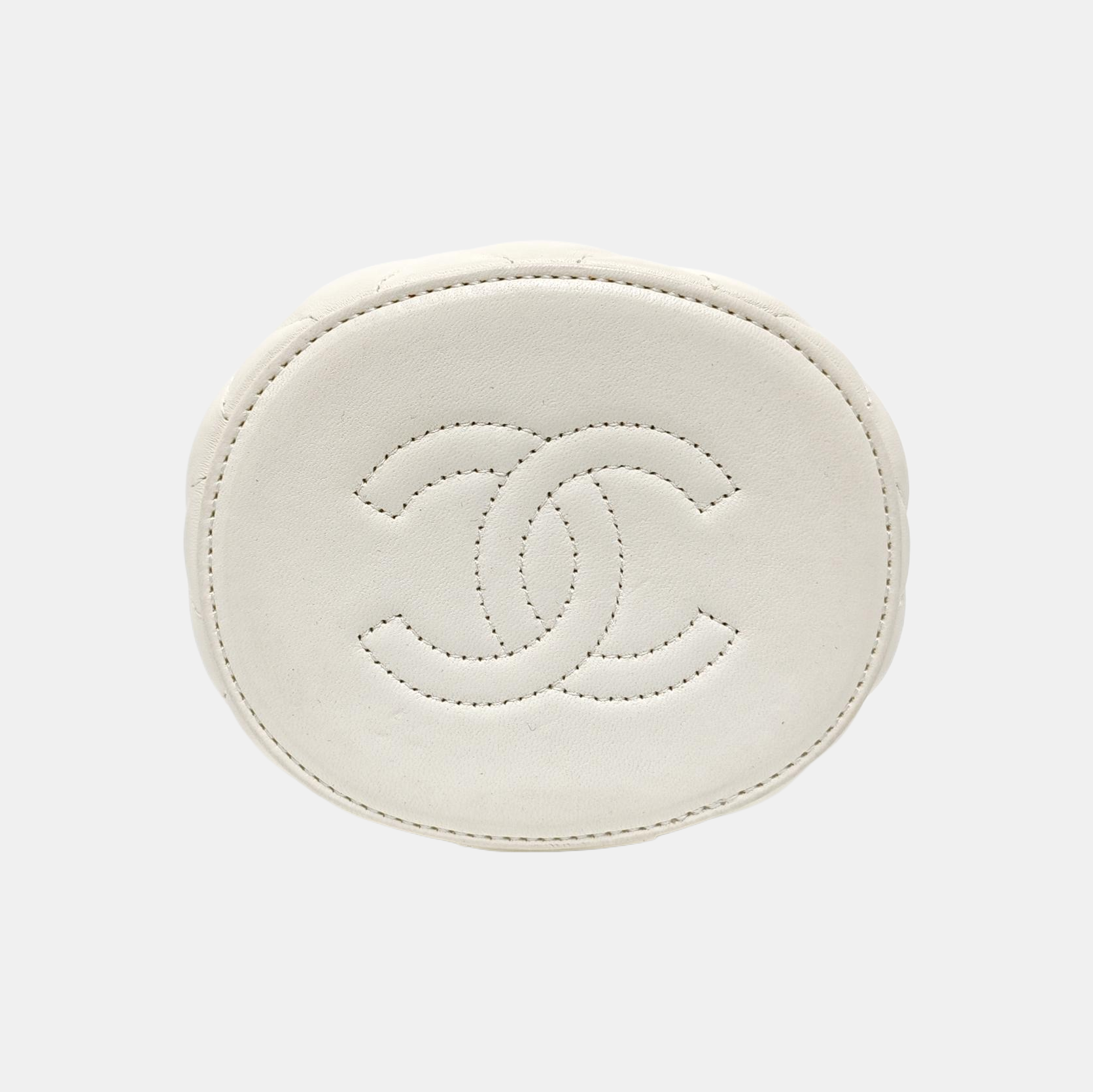 CROWN BOX VANITY Quilted Lambskin White