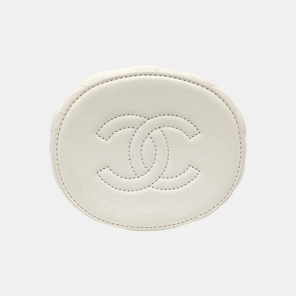 CROWN BOX VANITY Quilted Lambskin White