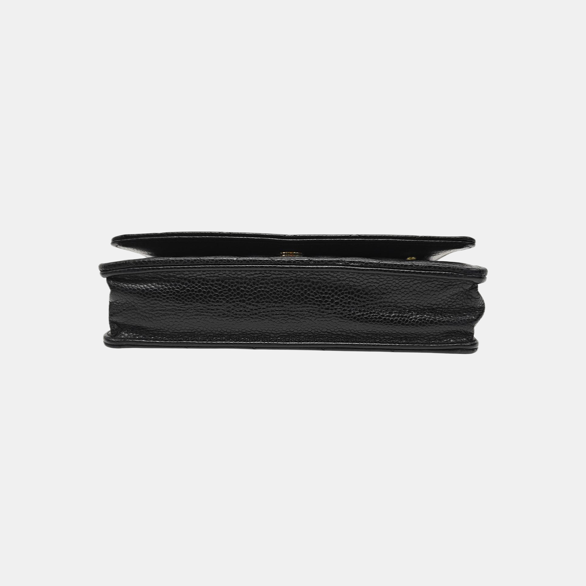 WOC Quilted Grained Calfskin Black