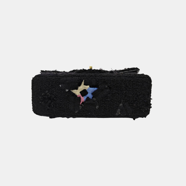 CLASSIC FLAP Mini Quilted Fabric Black