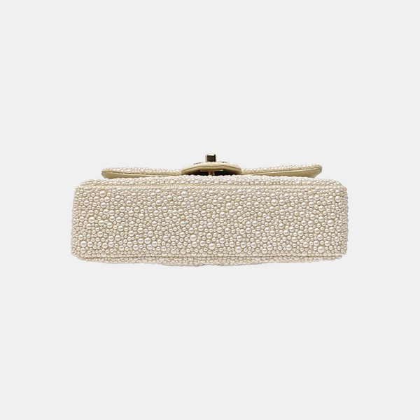 Quilted Special Material Shoulder Bag White