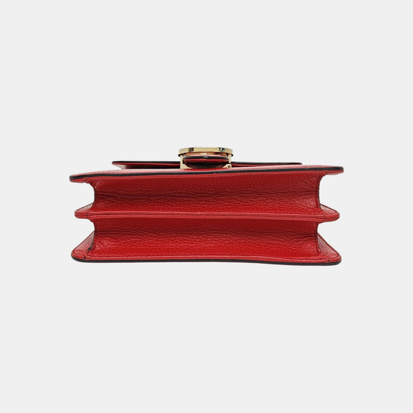 Interlocking G Small Calfskin Red