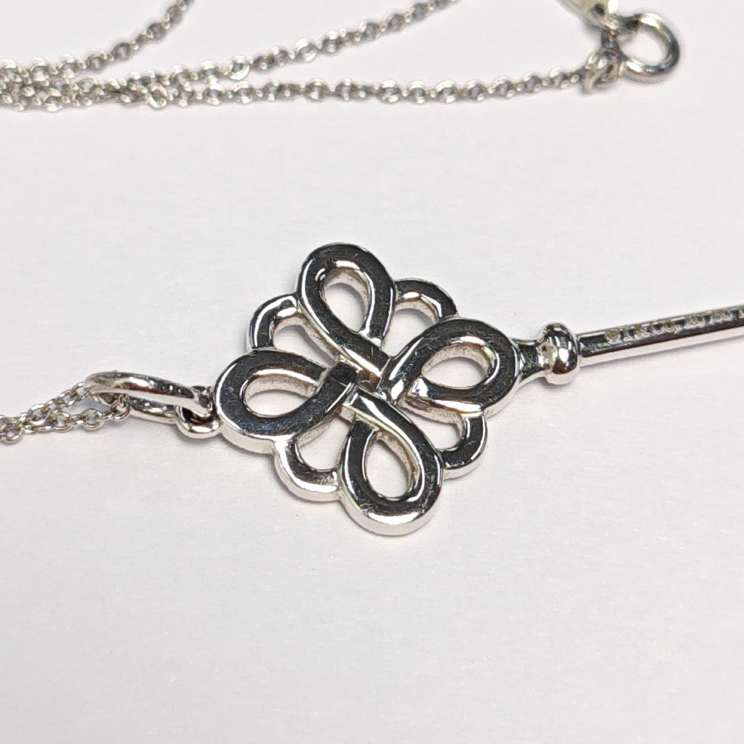 Tiffany Keys 18k White Gold Silver Necklace
