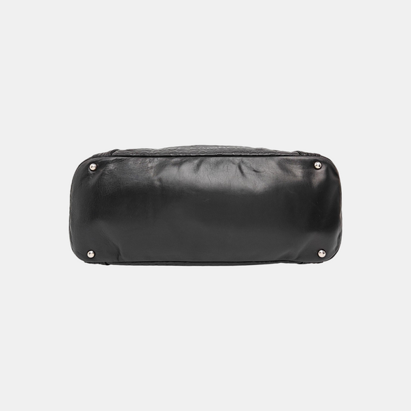 Calfskin Top Handle Bag Black