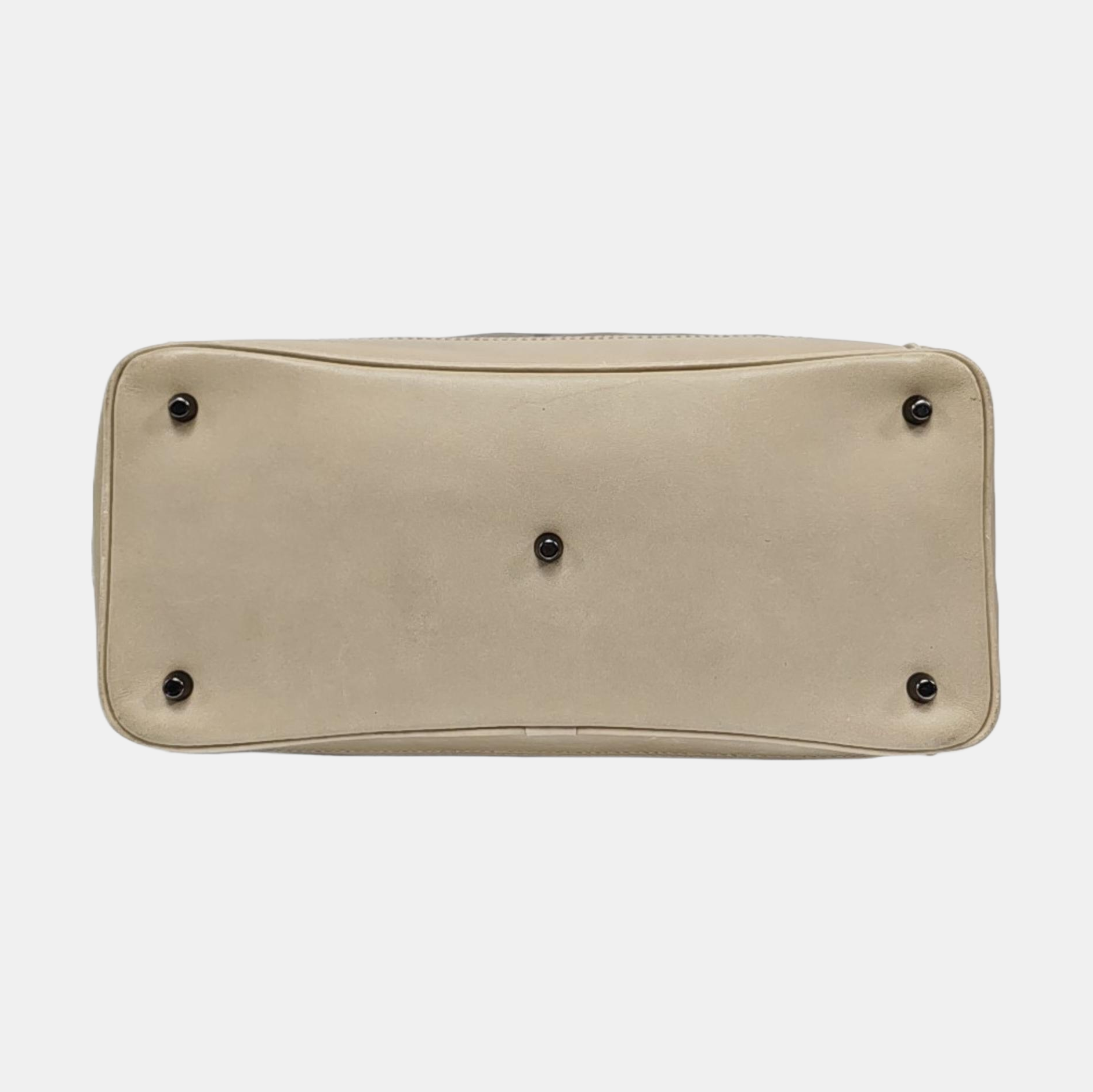 Coated Canvas Top Handle Bag Gray