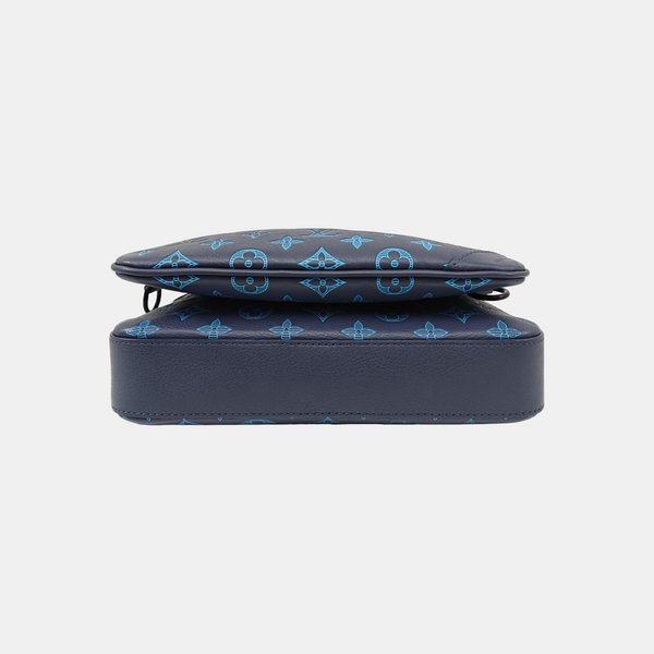 TRIO Monogram Calfskin Blue