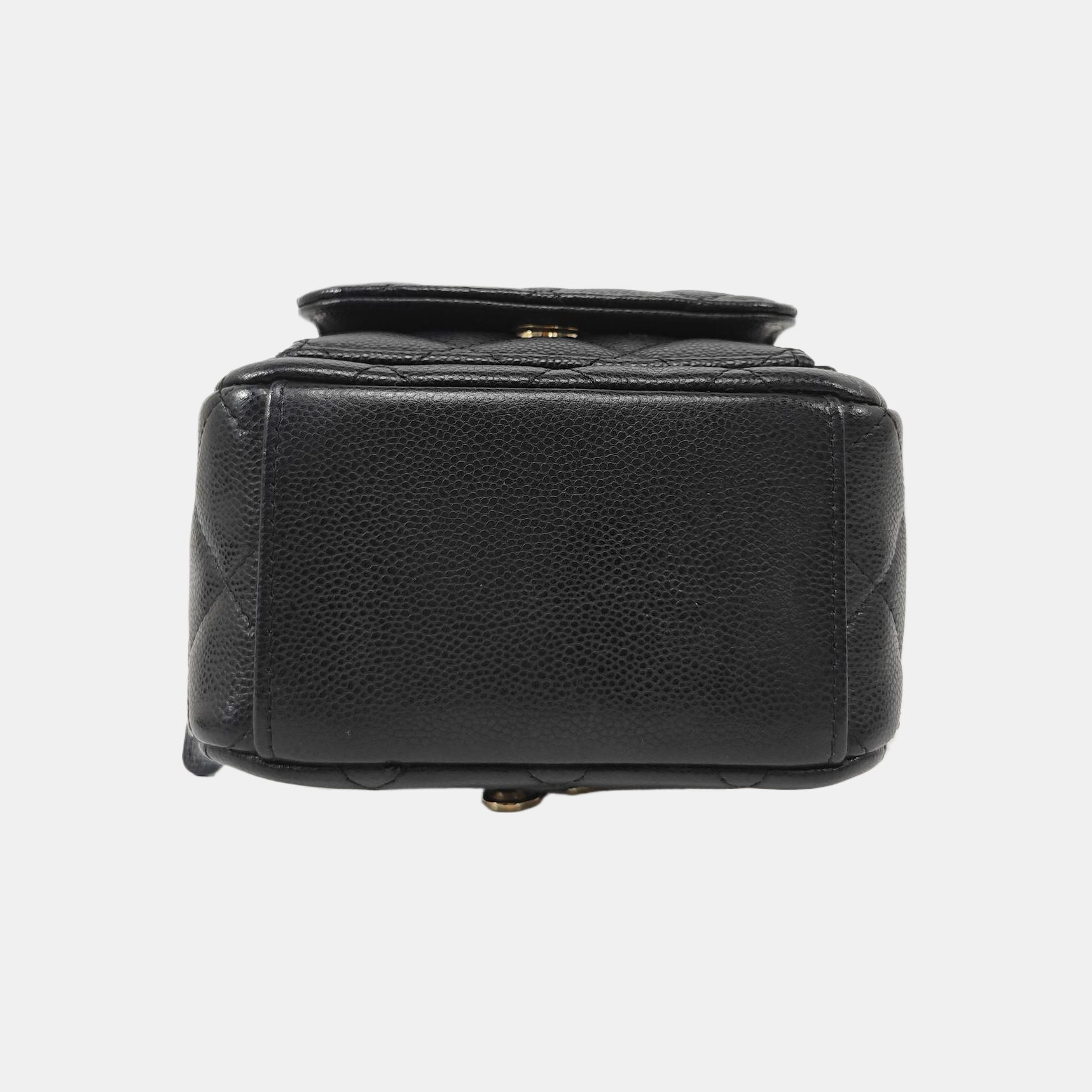 Quilted Grained Calfskin Backpack Mini Black