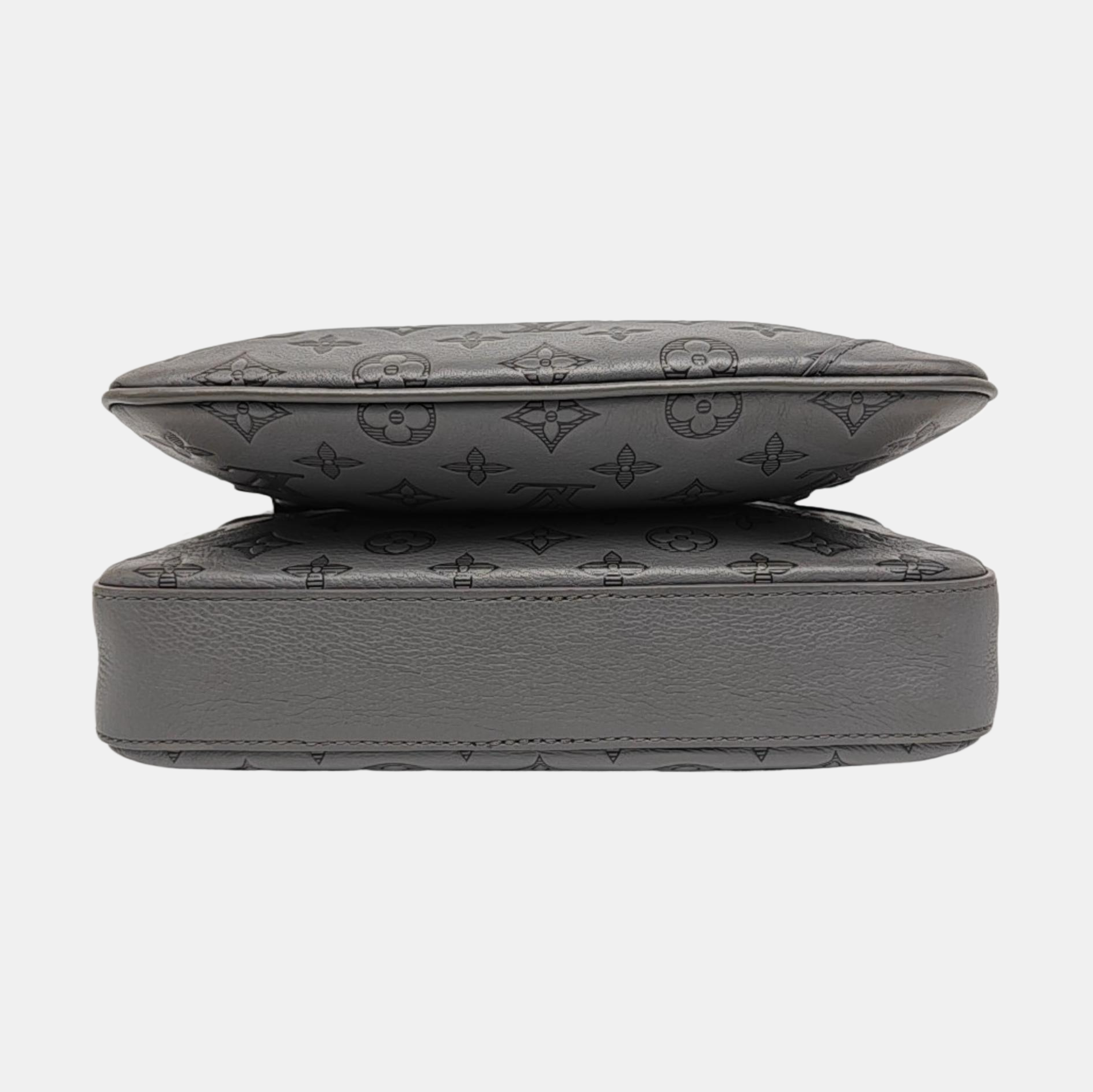 TRIO Monogram Calfskin Gray
