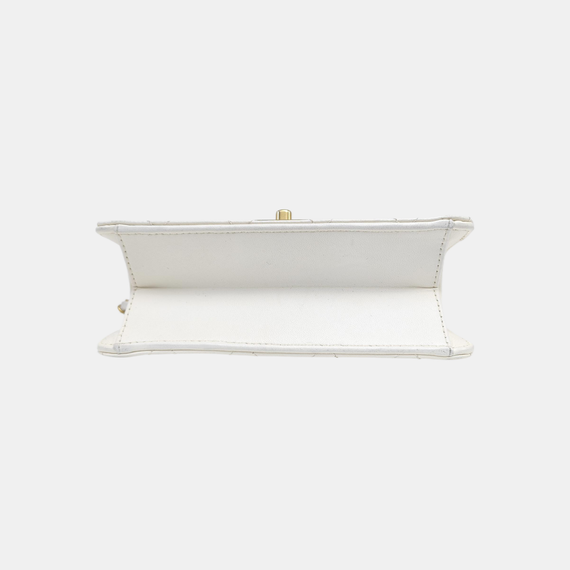 CLASSIC FLAP Mini Quilted Lambskin White