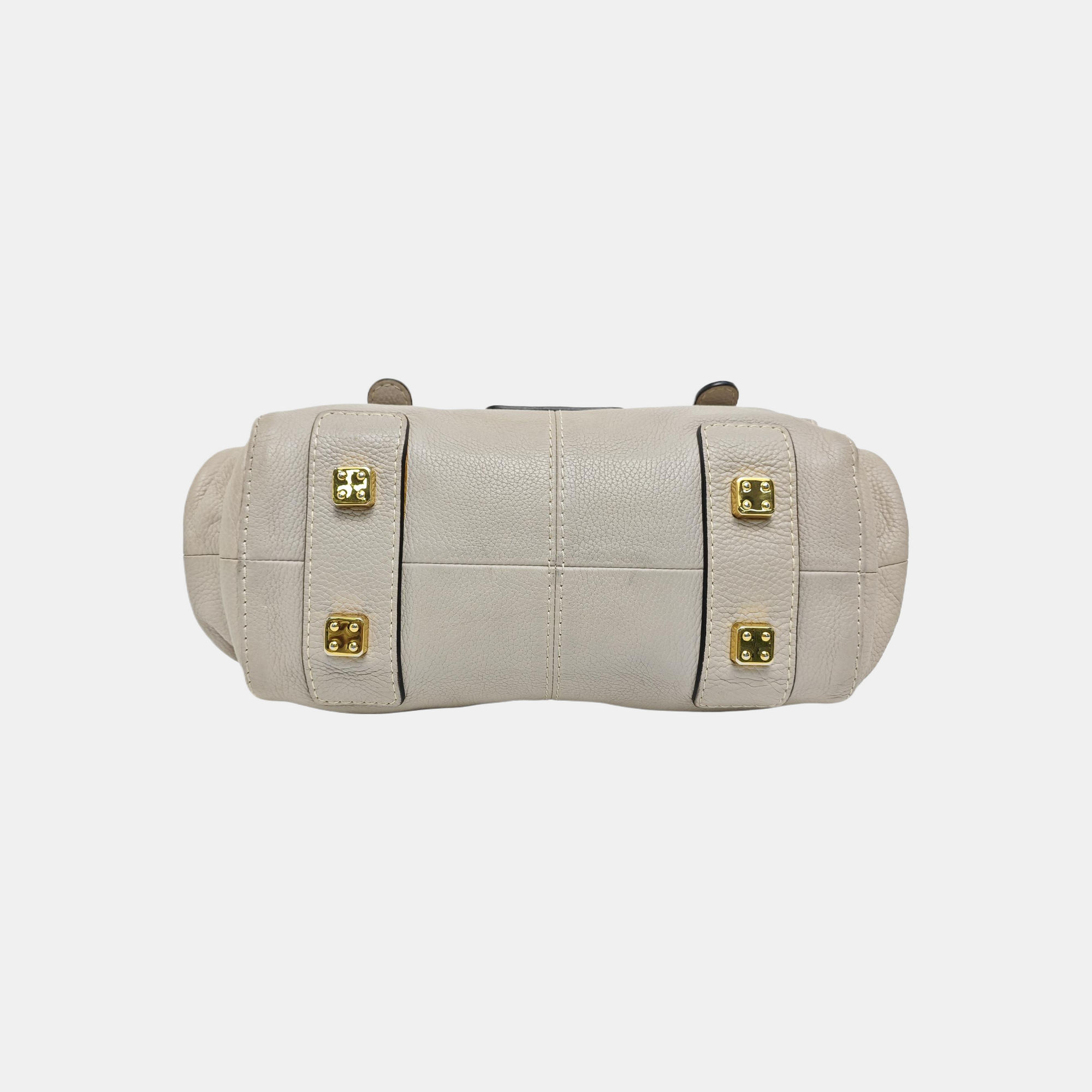 Calfskin Top Handle Bag Beige