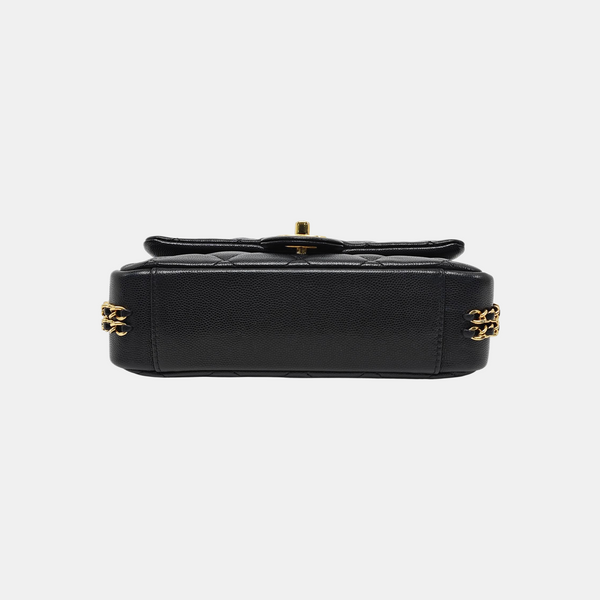 CLASSIC FLAP Mini Quilted Grained Calfskin Black