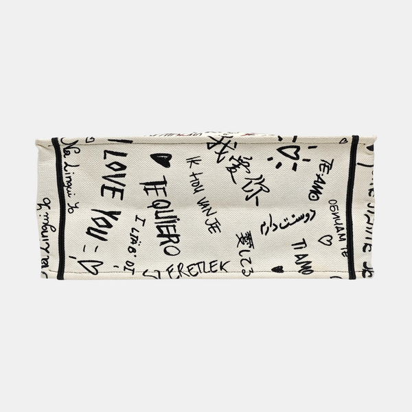Authenticated pre-owned  Book Tote Large Canvas White - Tote Bag at Looply