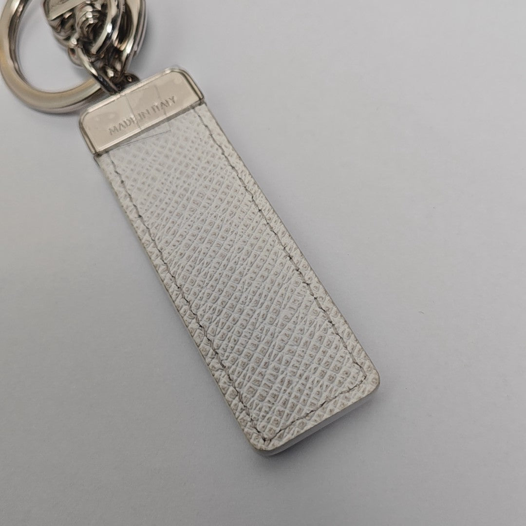 Leather Bag Charm White