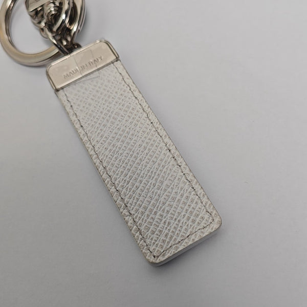 Leather Bag Charm White
