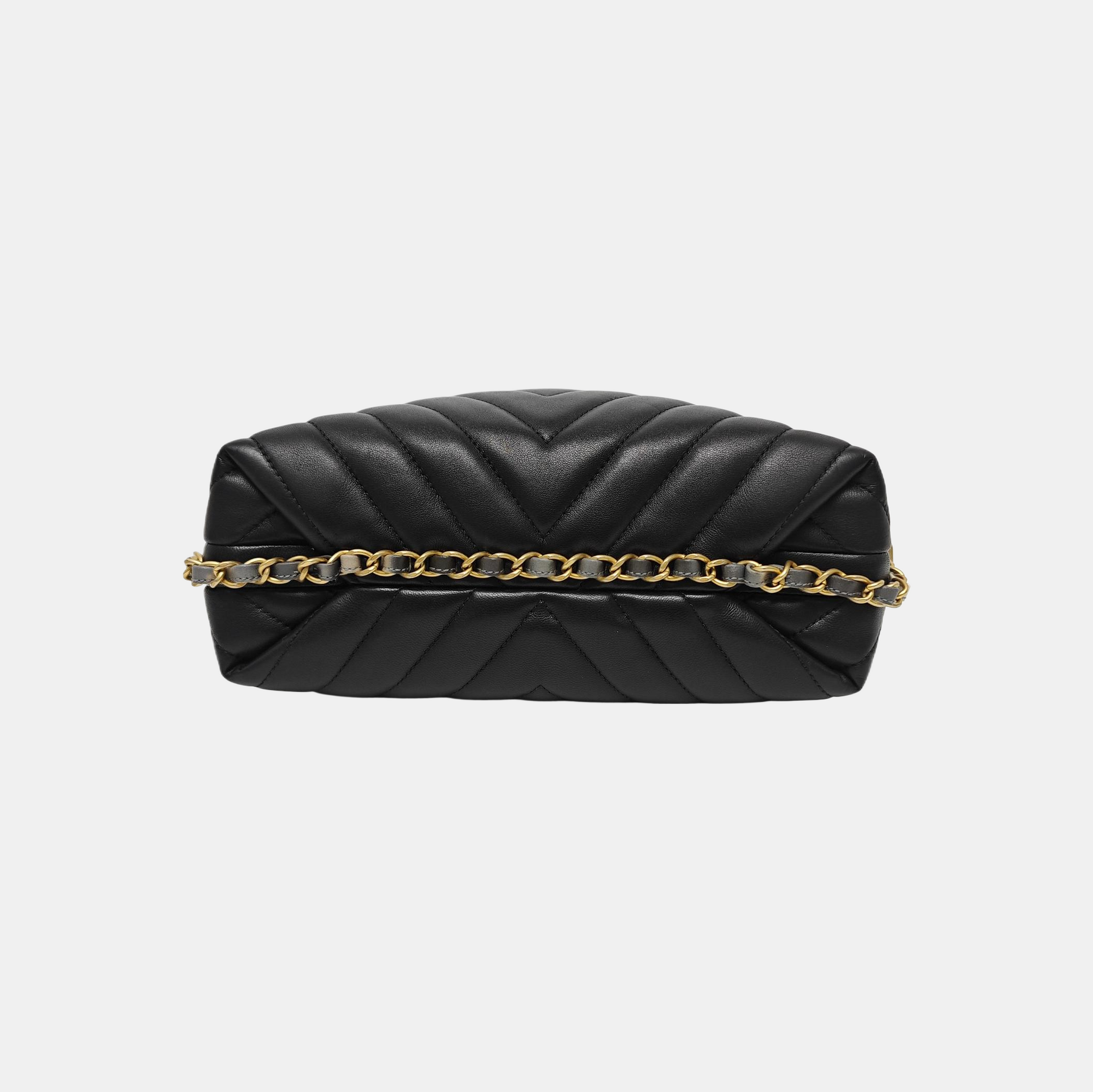 Chevron Lambskin Black