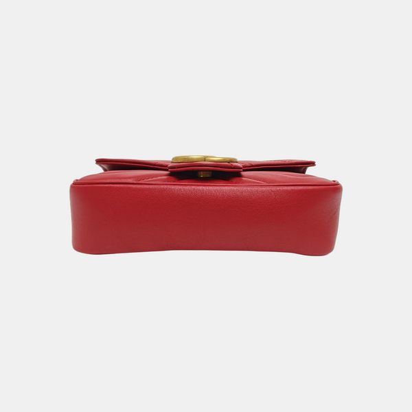 GG Marmont Mini Quilted Calfskin Red