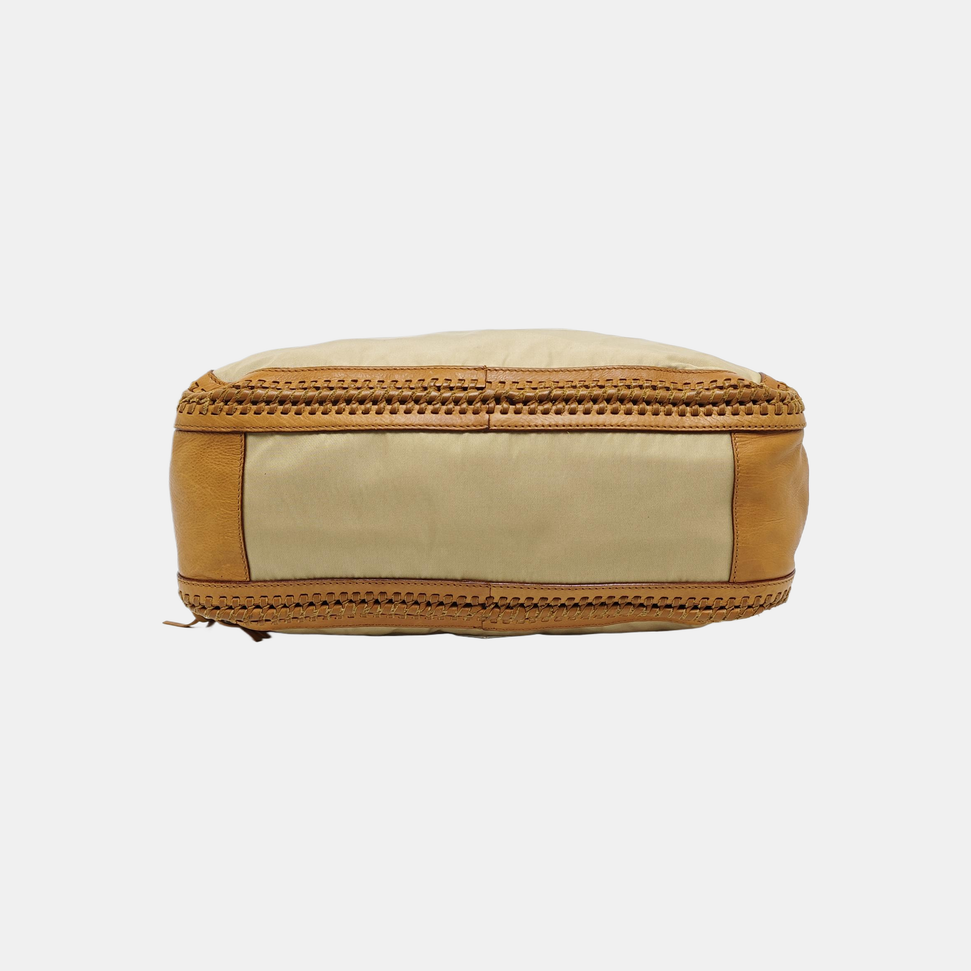 Fabric Top Handle Bag Beige