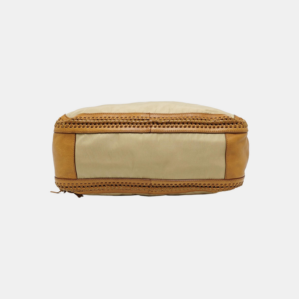 Fabric Top Handle Bag Beige