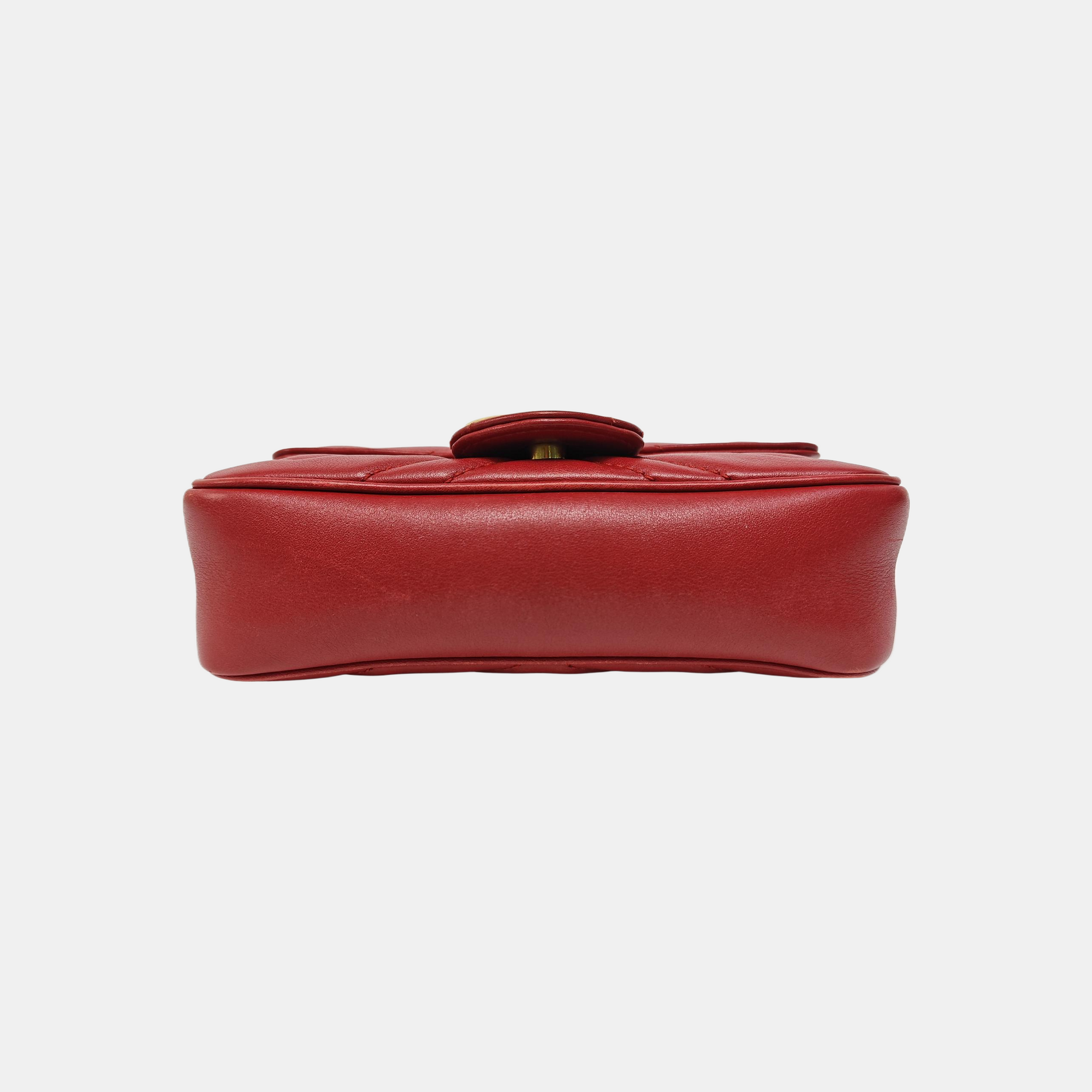 GG Marmont Mini Quilted Calfskin Red