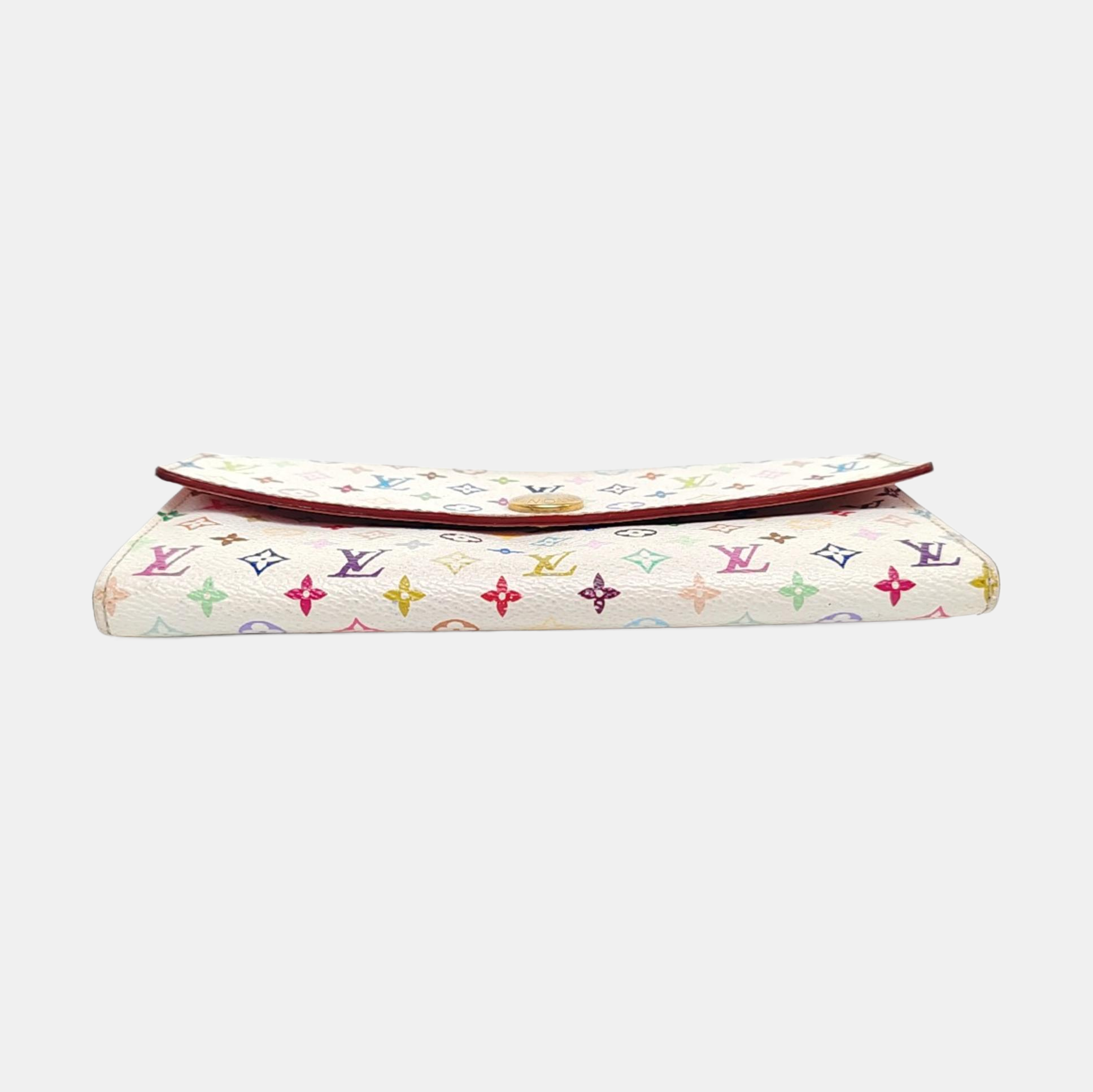 LV × TM PORTE MONNAIE Monogram Coated Canvas White Wallet
