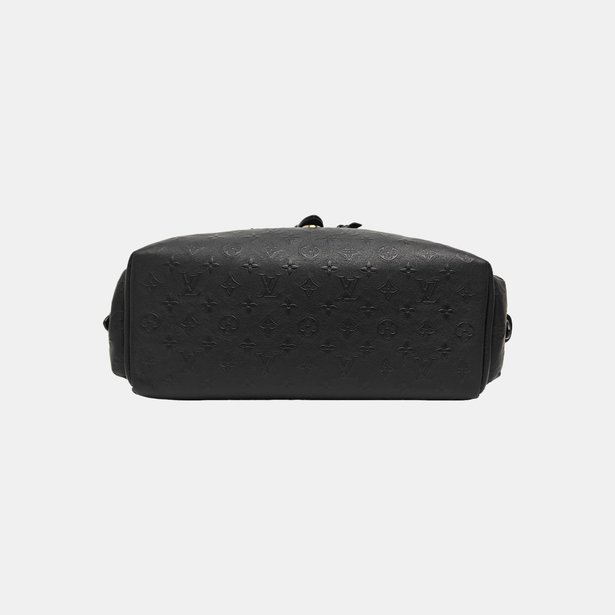 Monogram Calfskin Shoulder Bag Black