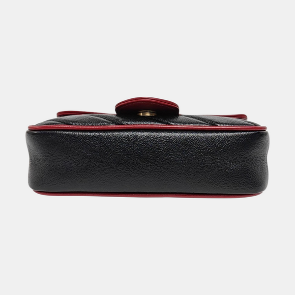GG Marmont Super Mini Quilted Calfskin Black