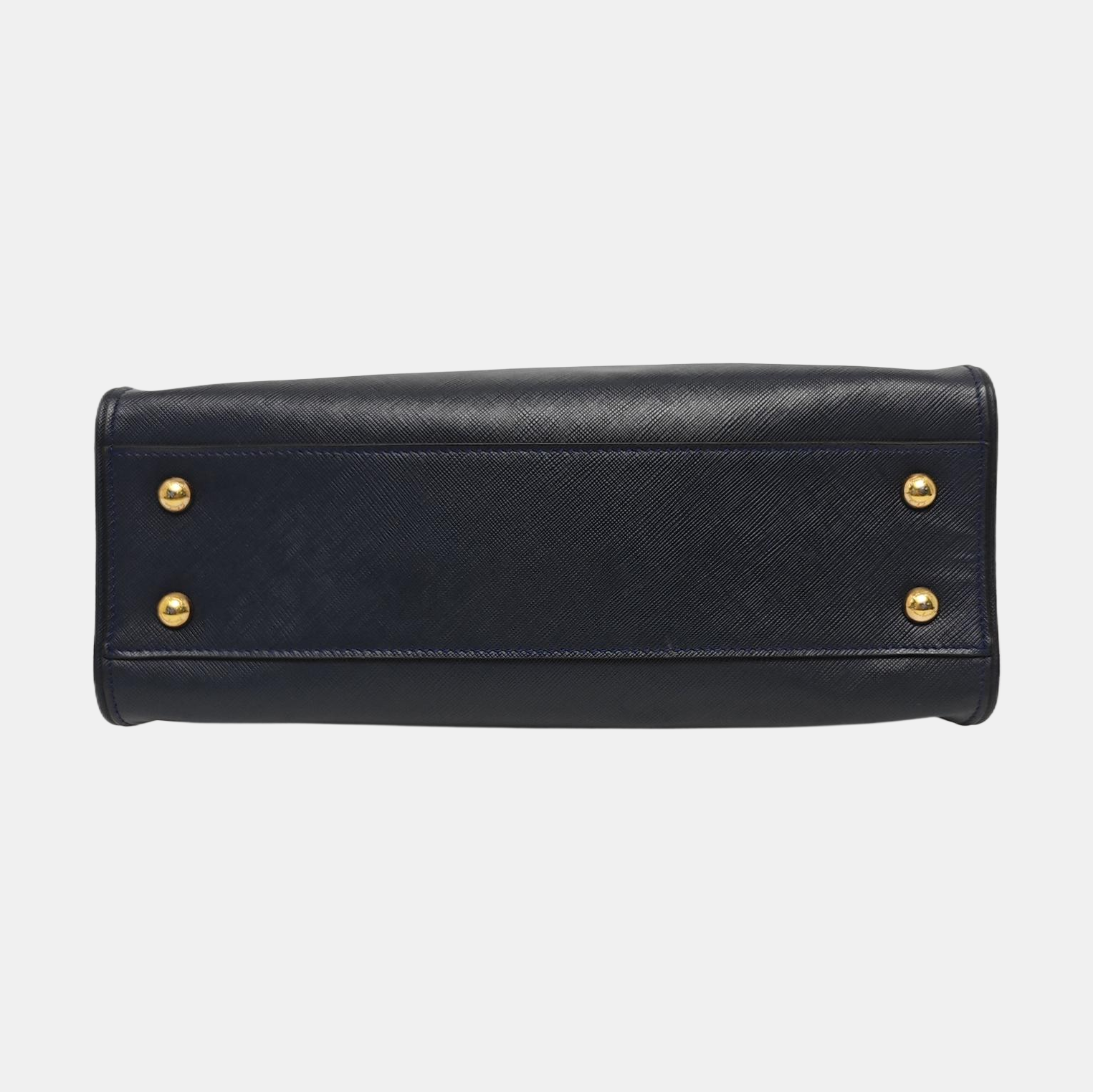 Calfskin Top Handle Bag Blue