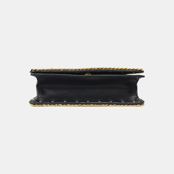 Saffiano Calfskin Shoulder Bag Black