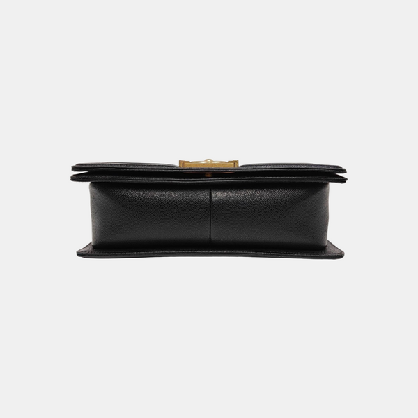 BOY CHANEL Medium Quilted Grained Calfskin Black