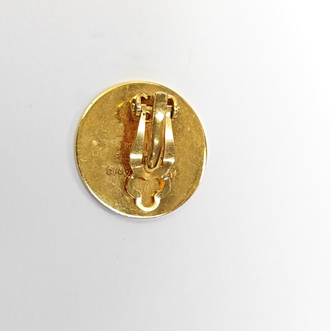Sellier Metal Gold Clip On Earrings