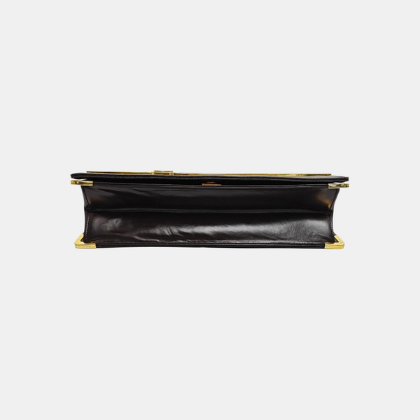 Calfskin Top Handle Bag Black