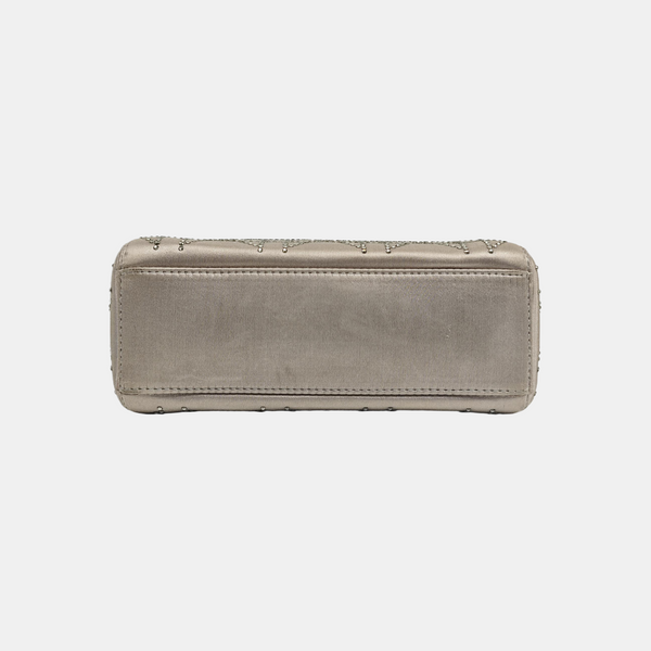Lady Dior Mini Cannage Silk Satin Gray