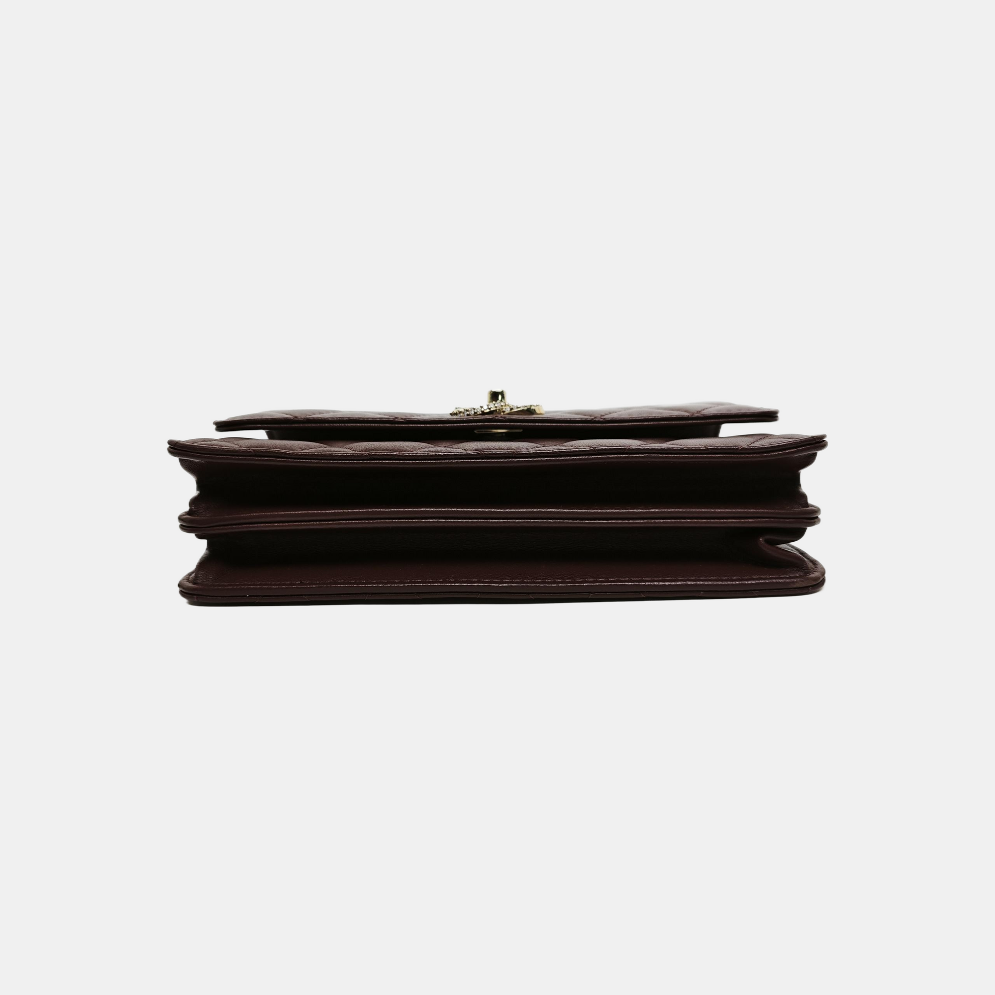 WOC Quilted Lambskin Brown