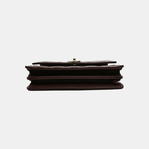 WOC Quilted Lambskin Brown