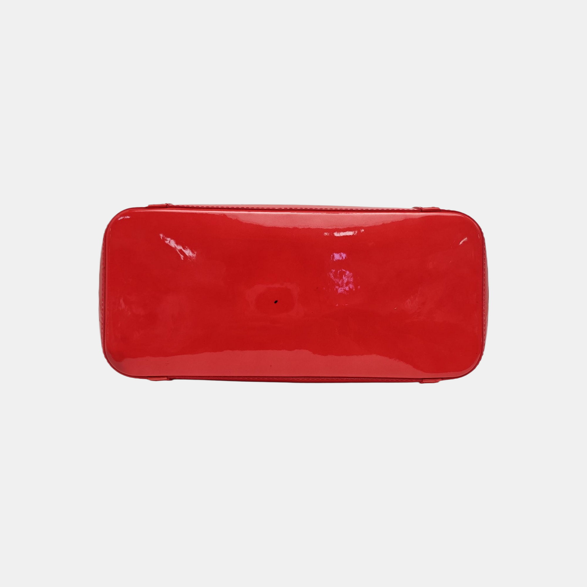 Monogram Patent Leather Tote Bag Red