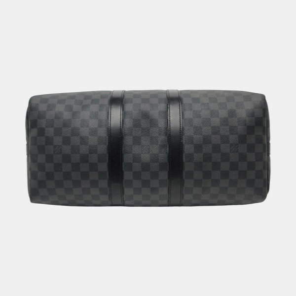 KEEPALL 45 Damier Graphite Coated Canvas Gray