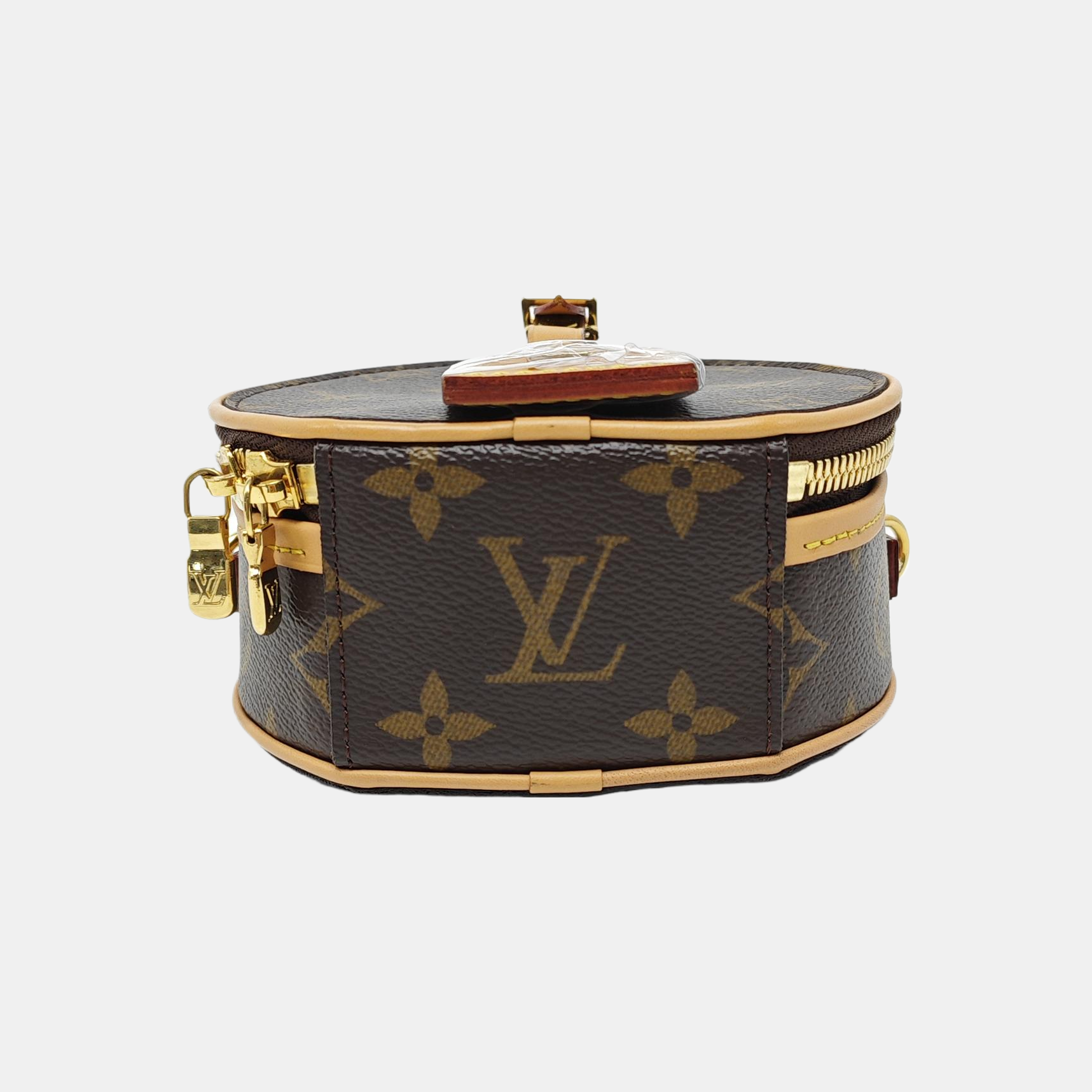 BOITE CHAPEAU Mini Monogram Coated Canvas Brown