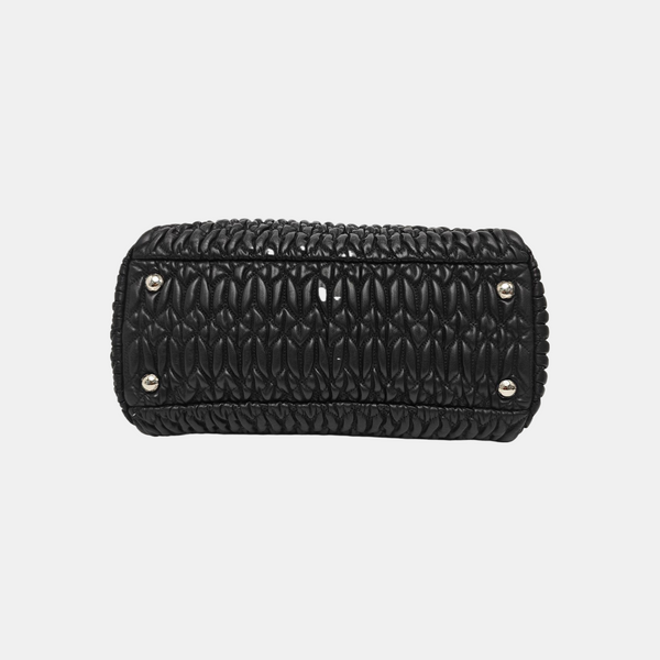 Lambskin Top Handle Bag Black
