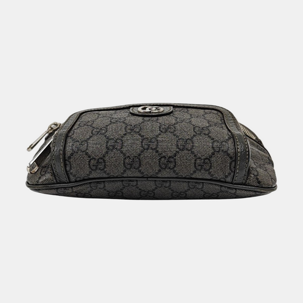 Ophidia Small Monogram Coated Canvas Gray