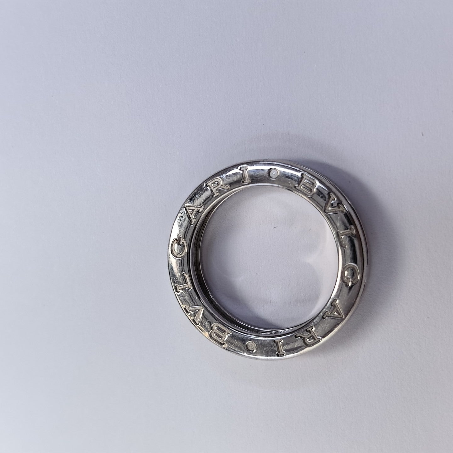 B.ZERO1 18k White Gold Silver Ring EU 49