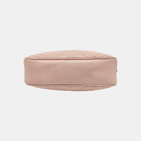 GG Marmont Small Quilted Calfskin Beige