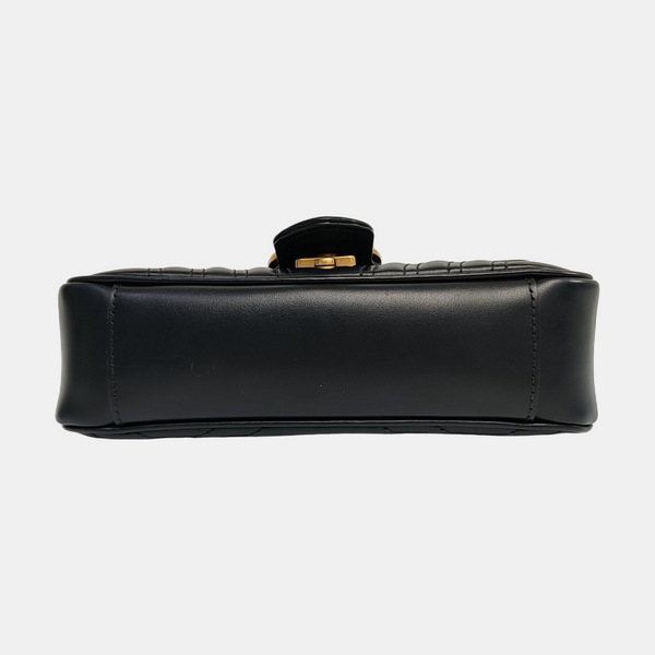GG Marmont Small Quilted Calfskin Black