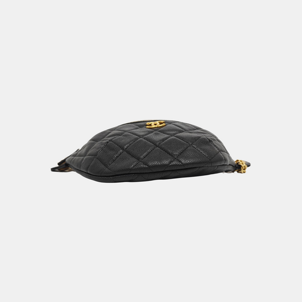 Quilted Calfskin Belt Bag Black
