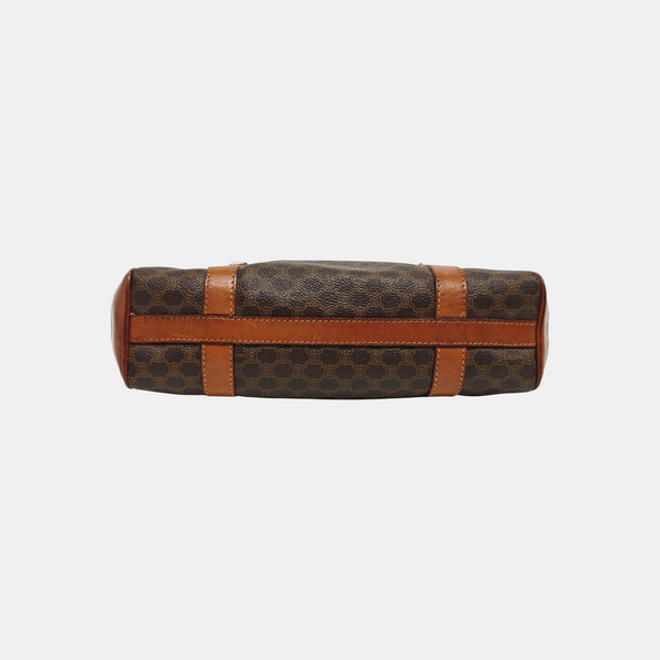 Coated Canvas Top Handle Bag Brown