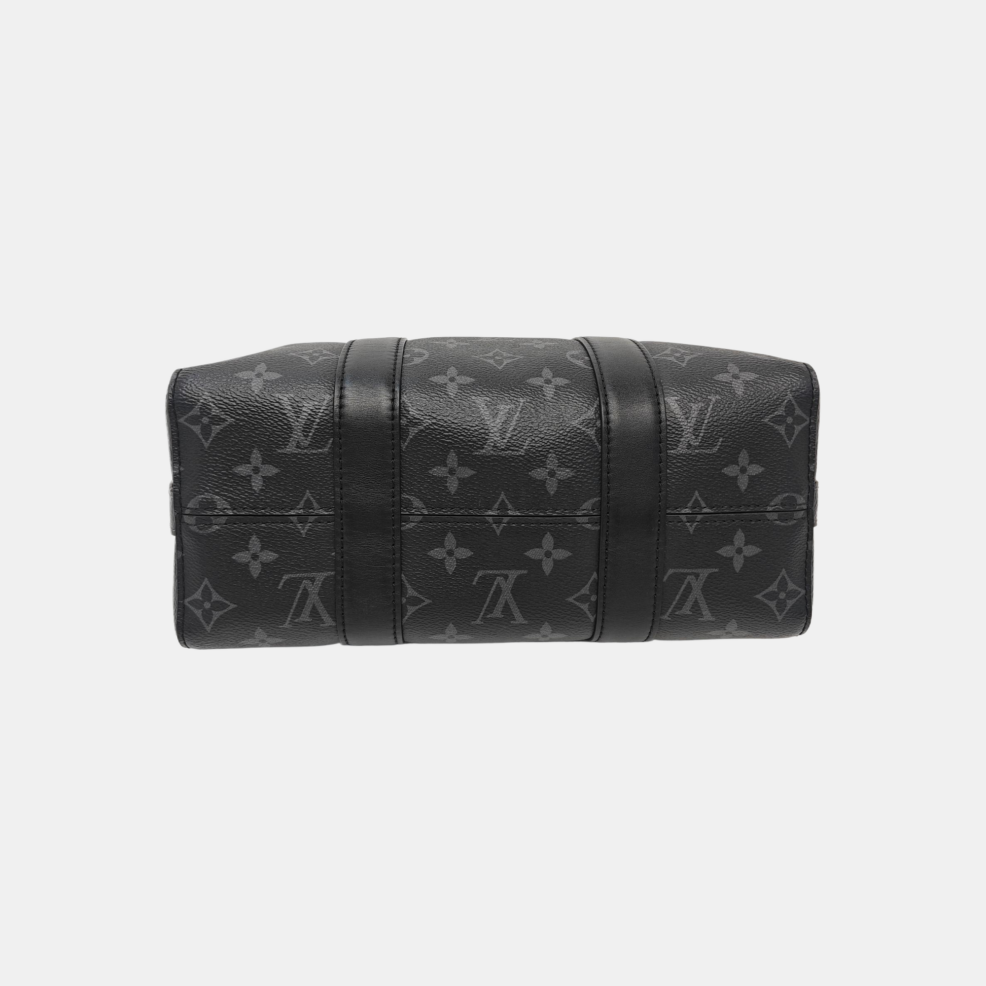 KEEPALL 25 Monogram Coated Canvas Black
