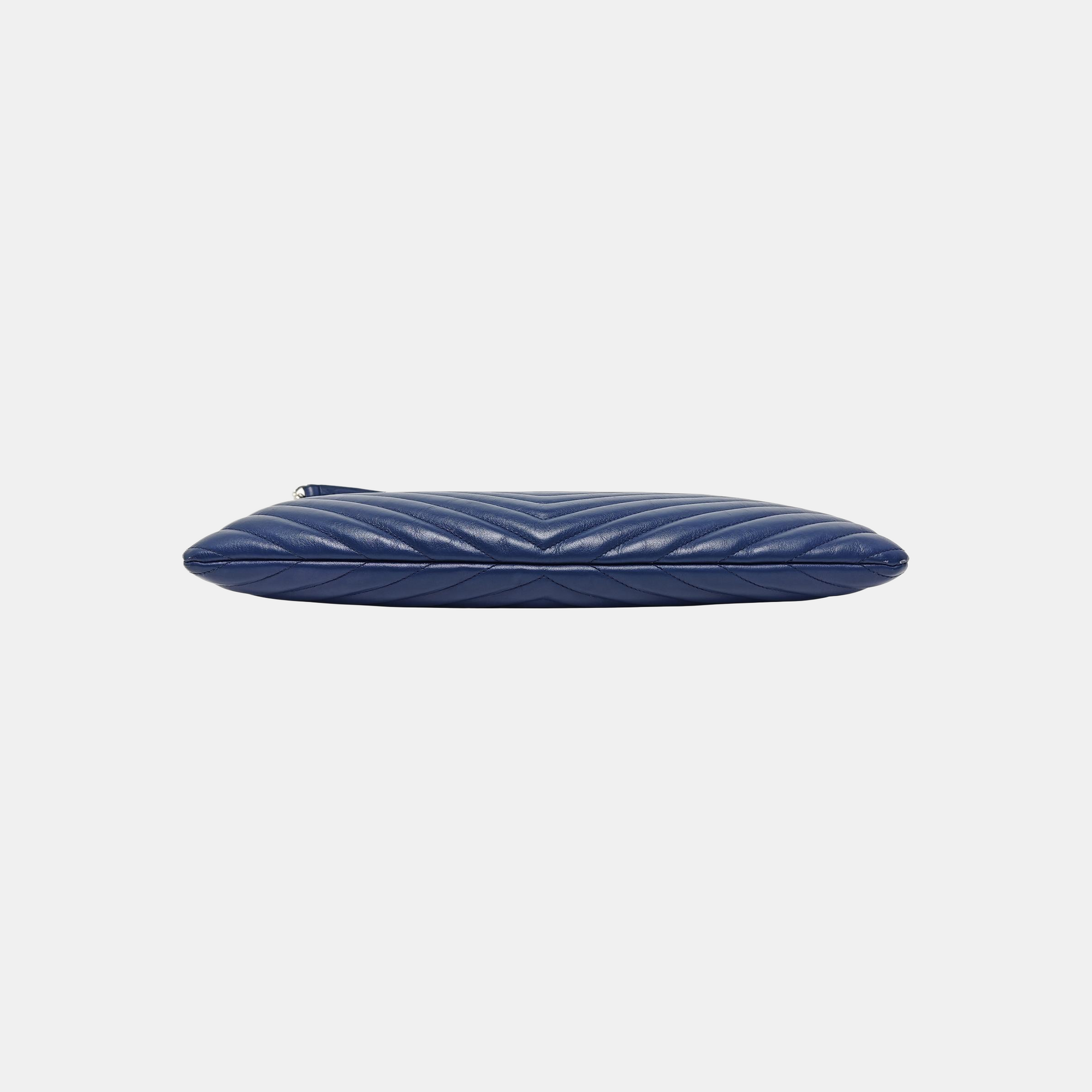 MONOGRAM Chevron Calfskin Blue