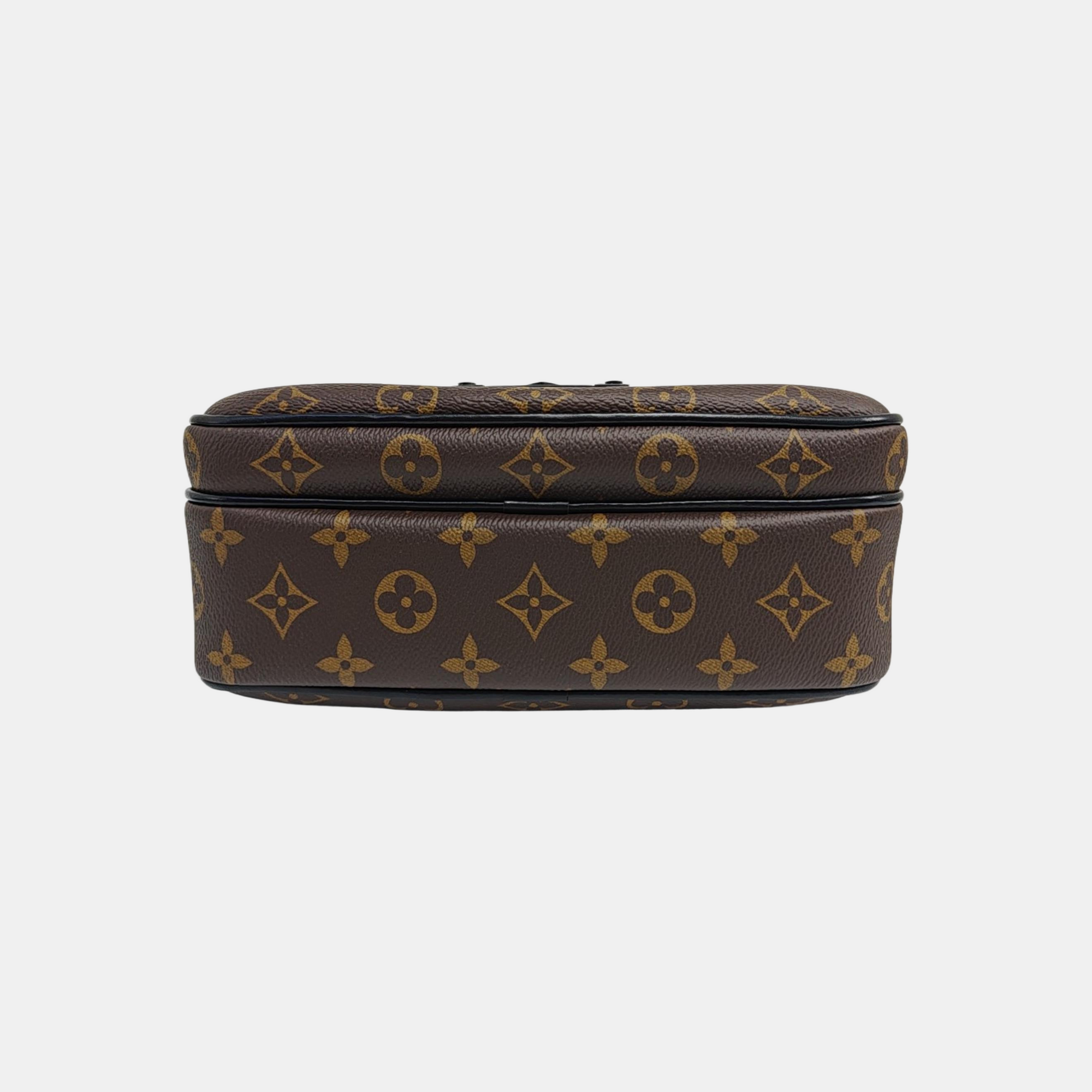 S LOCK Monogram Coated Canvas Brown