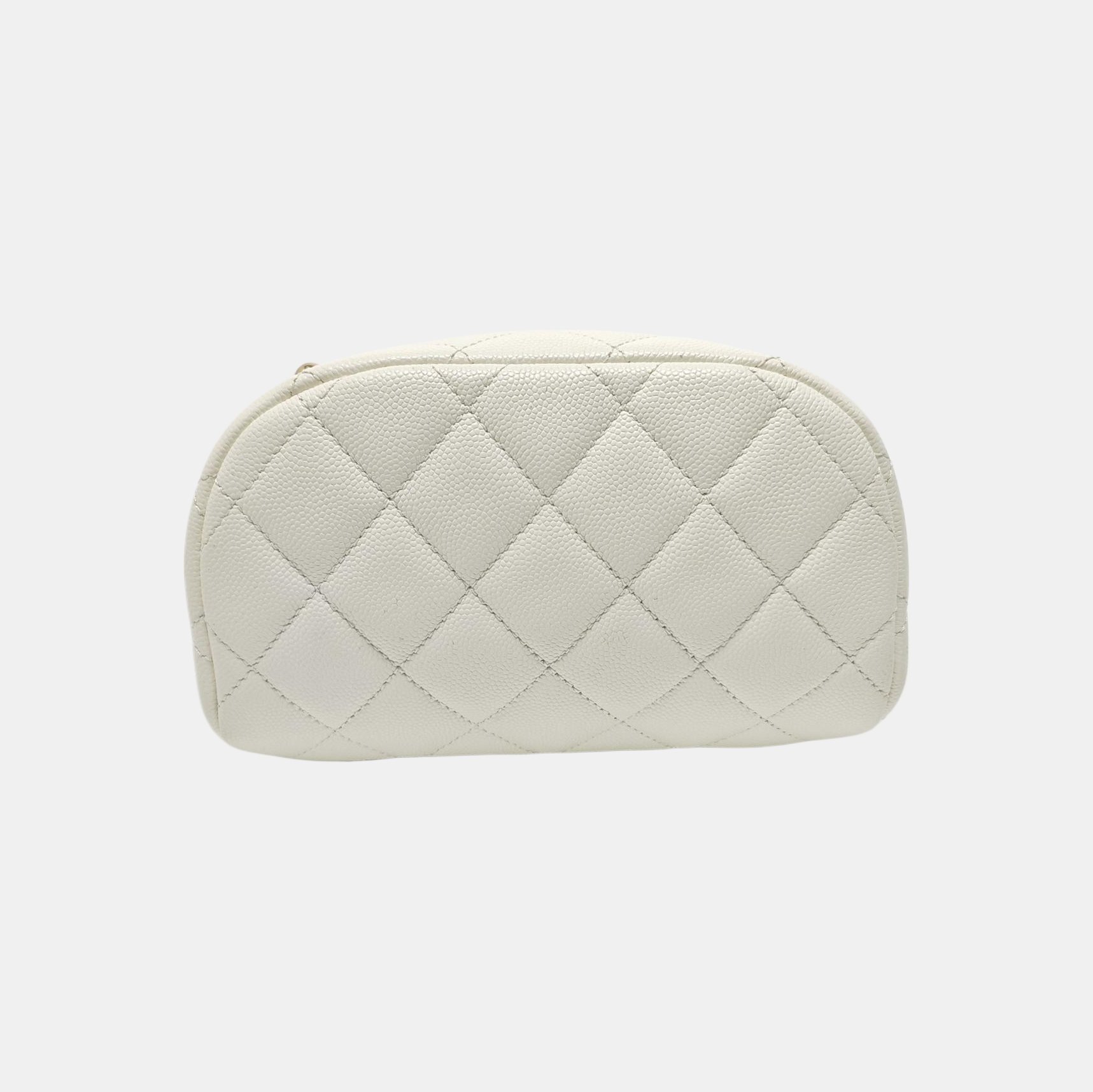 Quilted Grained Calfskin Backpack White