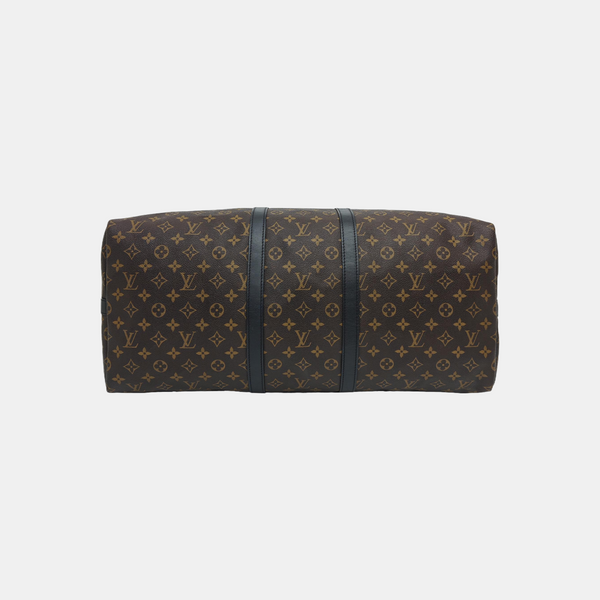 KEEPALL 55 Monogram Coated Canvas Brown
